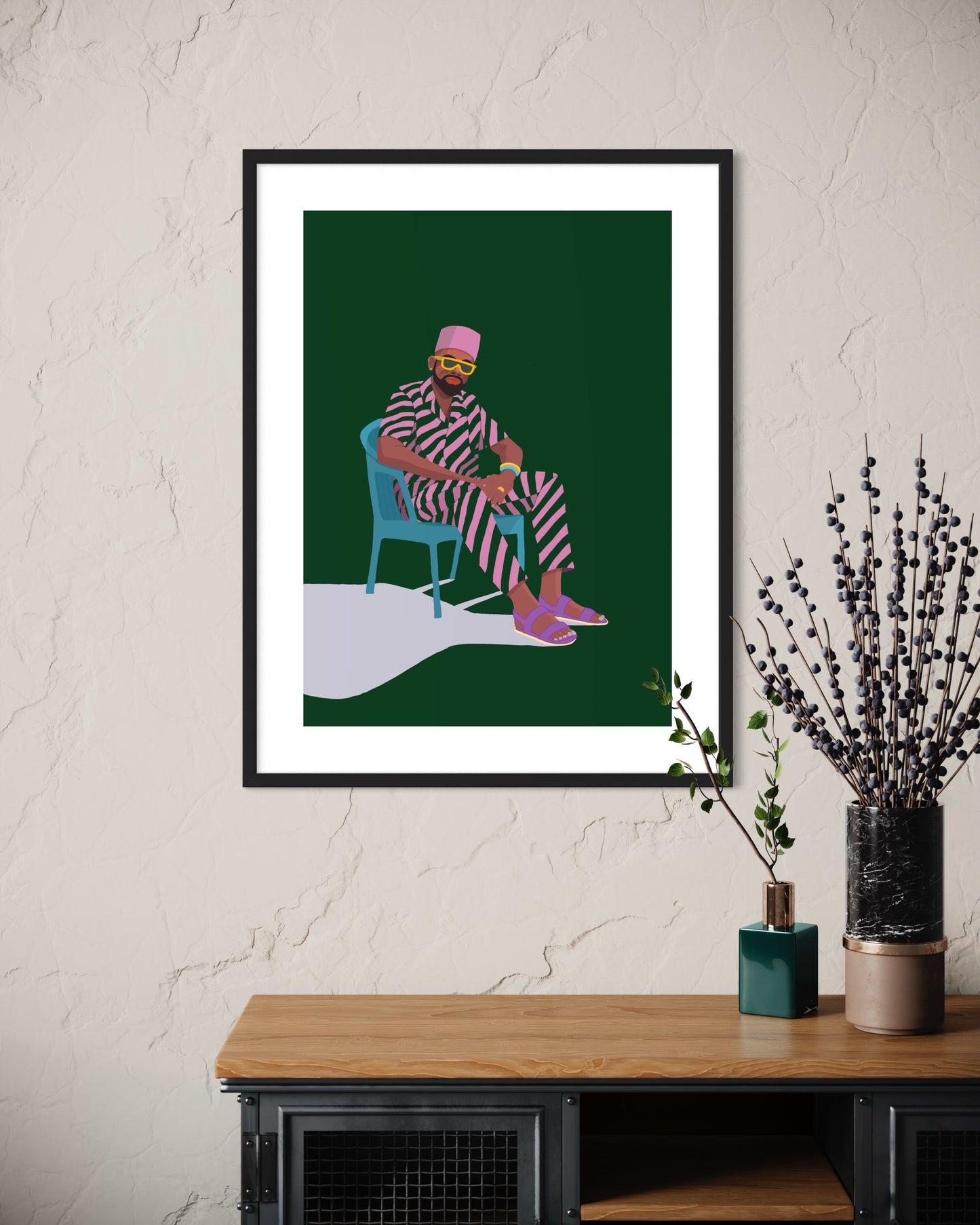 PINK STRIPES (green)