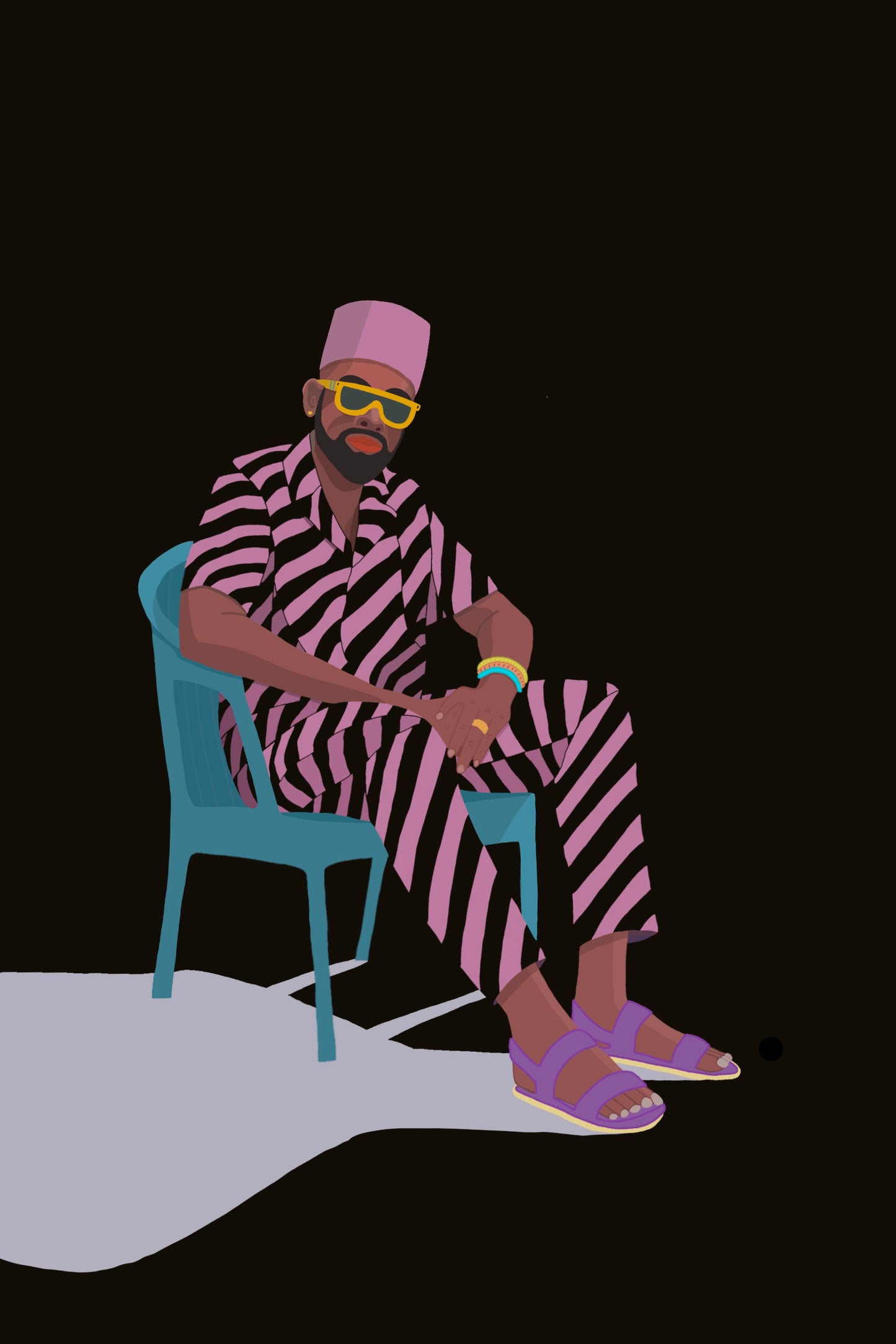 PINK STRIPES (black)