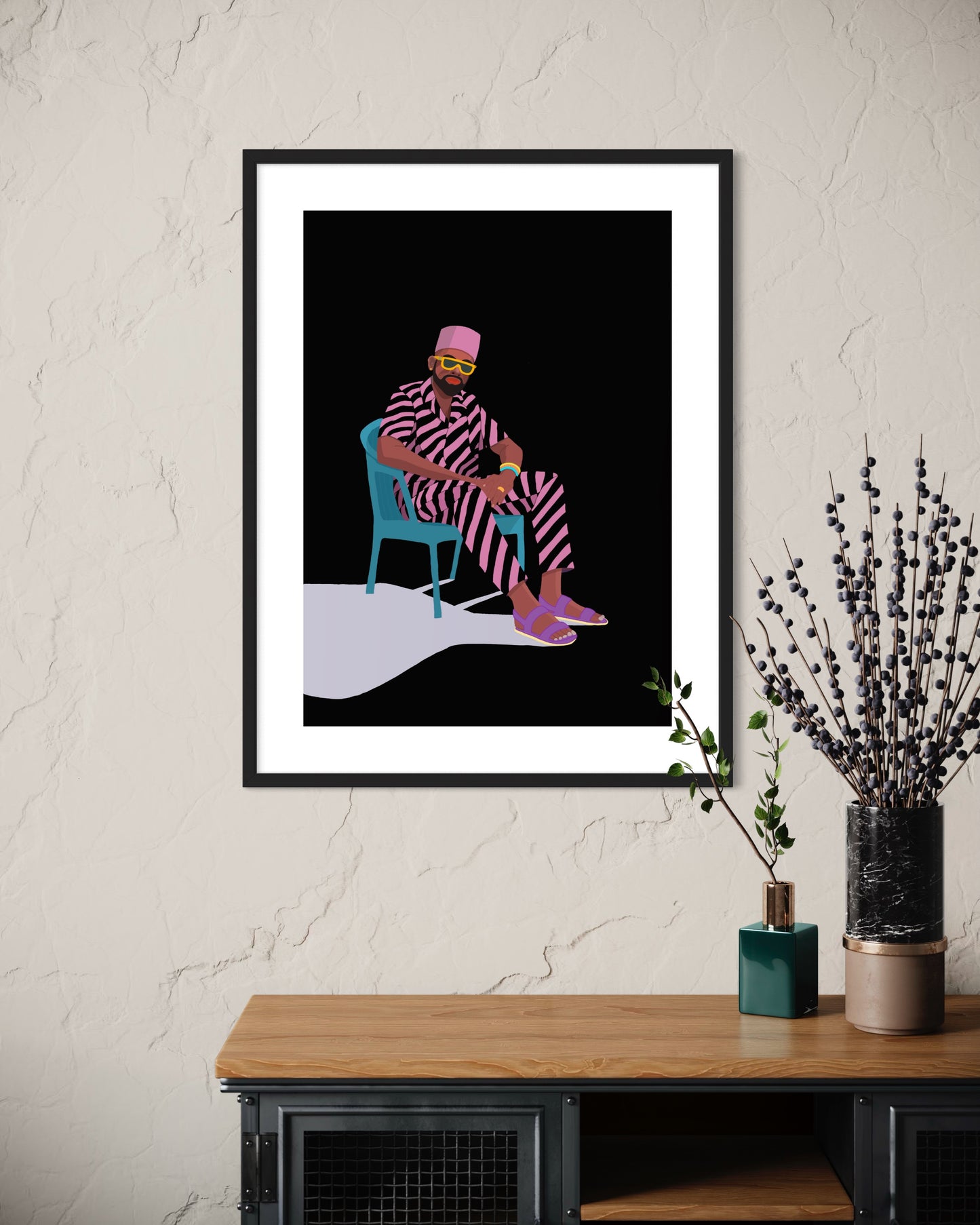 PINK STRIPES (black)